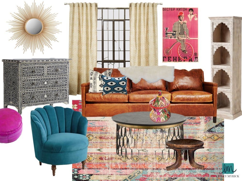 Contemporary Vintage Mid Century Modern Living Room - Draw-fDraw