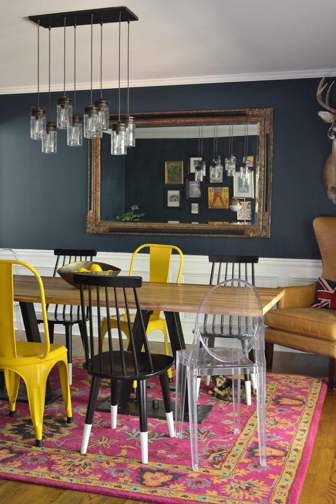 Before And After A Dramatic Navy Dining Room Lesley Myrick Interior Design