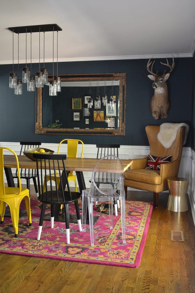 Before and After: A Navy Dining Room in Atlanta, Georgia by interior designer Lesley Myrick