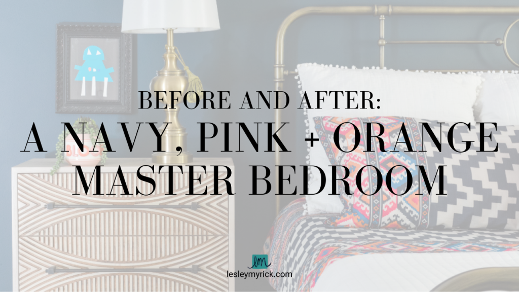Before and After: A Navy, Pink and Orange Bedroom