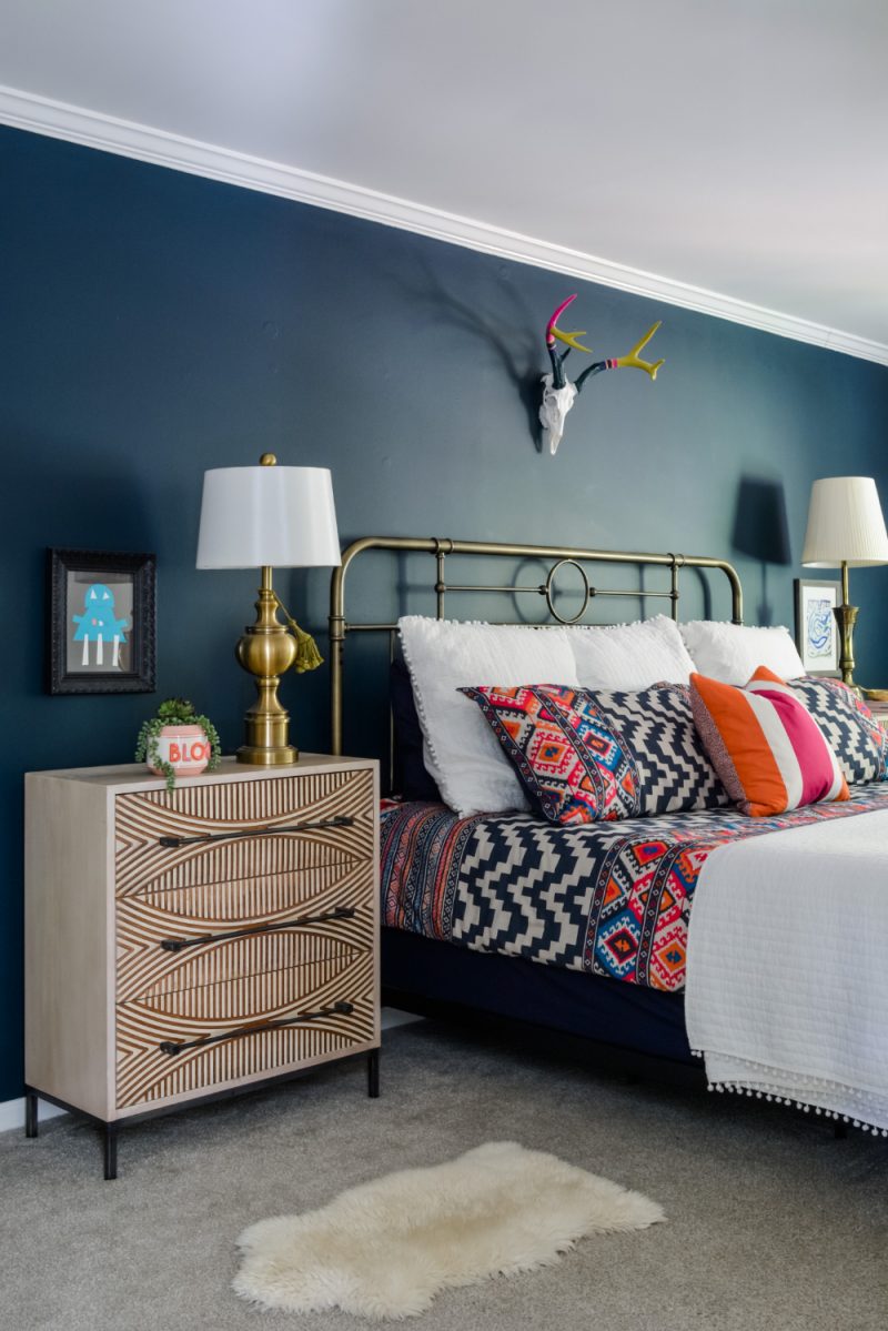 Before and After: A Navy, Pink and Orange Bedroom - Lesley Myrick ...