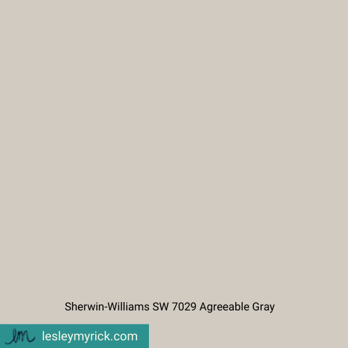 Swatch of Sherwin-Williams Agreeable Gray neutral paint color