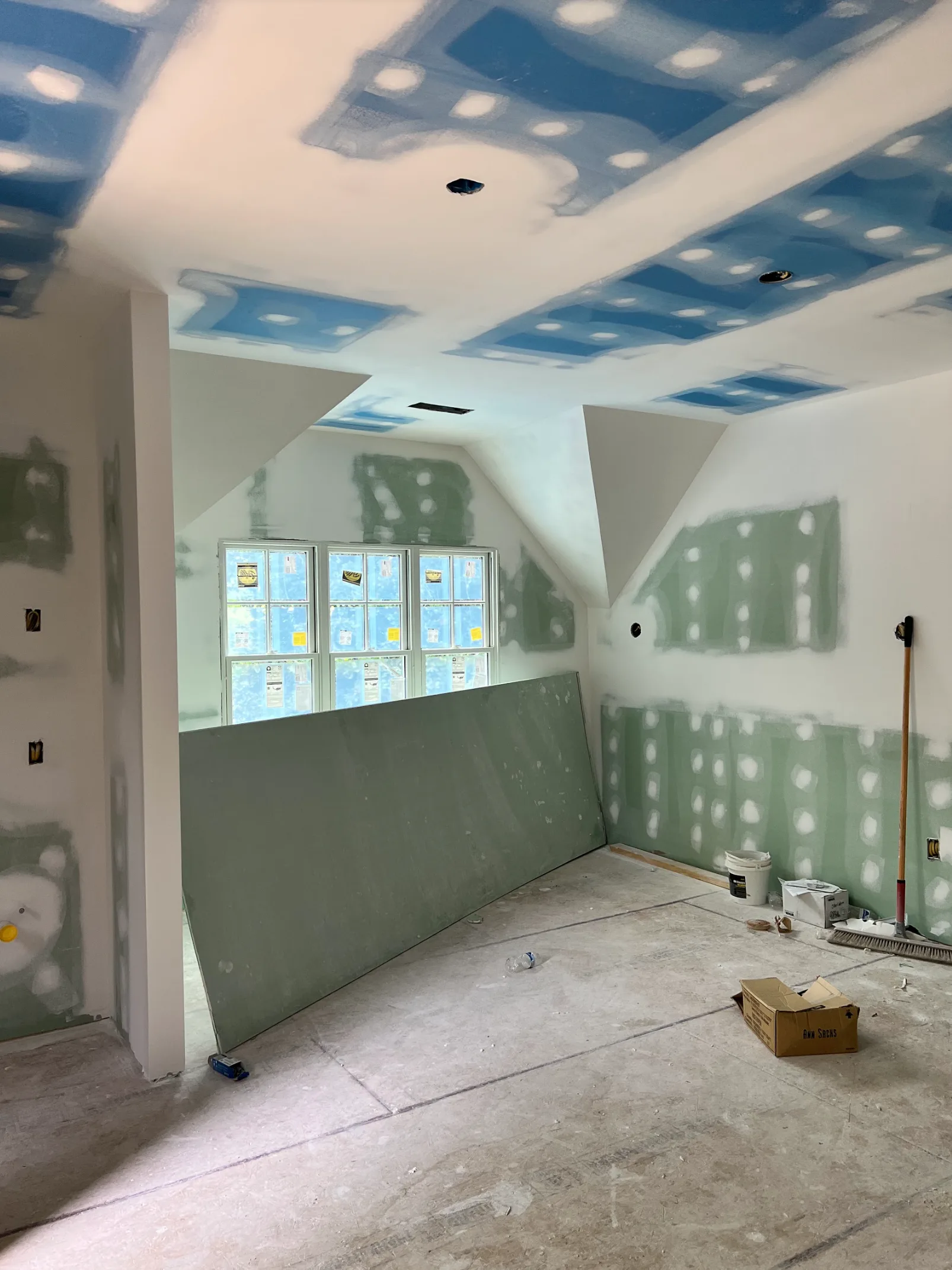 The construction phase of a Macon guest house before furniture and finishes were installed