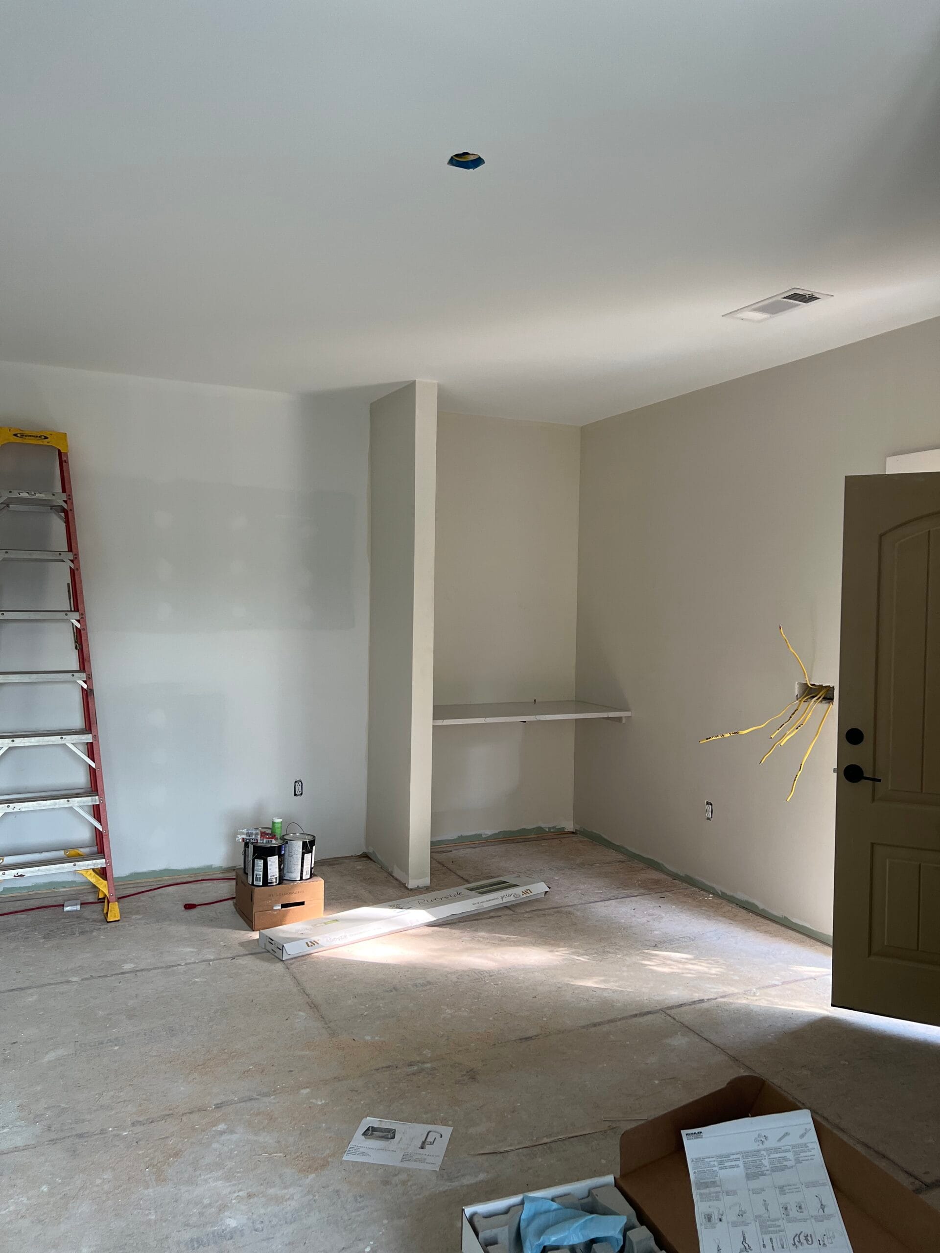 Macon New Build Guest House Drywall Progress by Lesley Myrick Interior Design