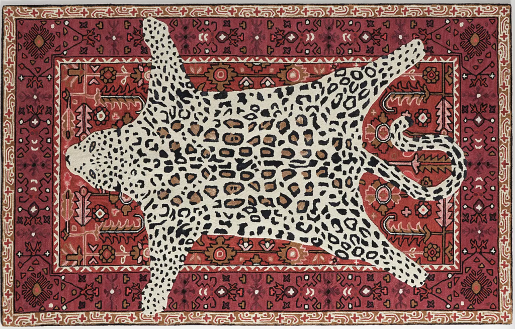 Anthropologie Tufted Octavia Leopard Rug