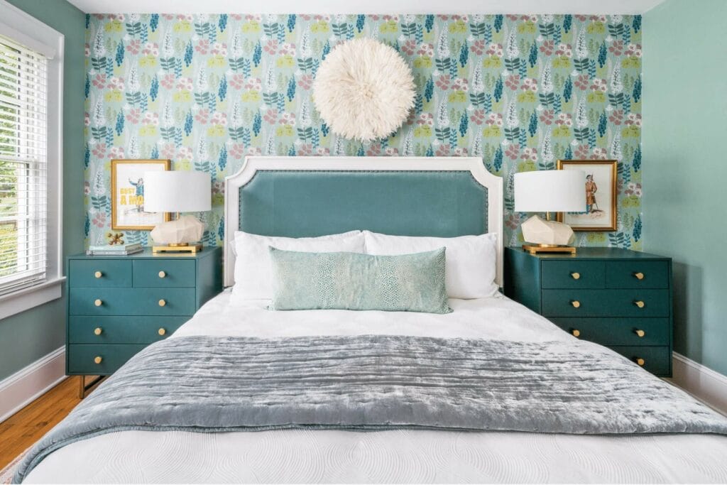 A completed full-service interior design bedroom 