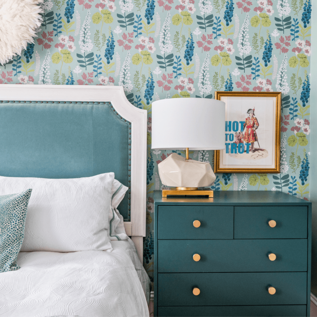 A full service bedroom by Lesley Myrick Interior Design in Macon, Georgia